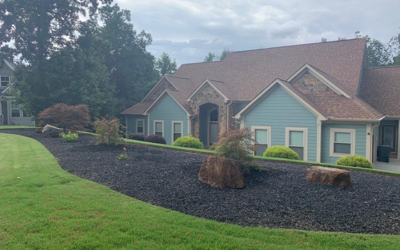 Rubber Mulch Landscaping Front Yard