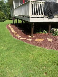 Red Rubber Mulch Porch Landscaping